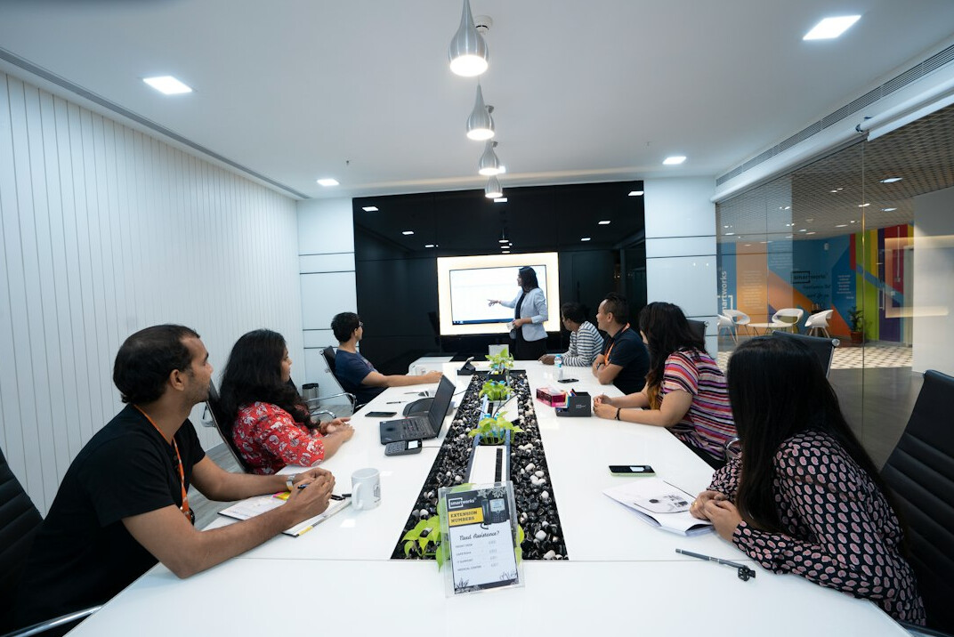 executive reviewing reports