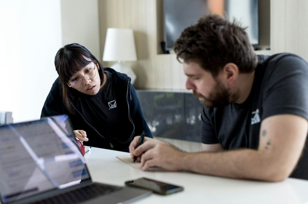 employees collaborating on data