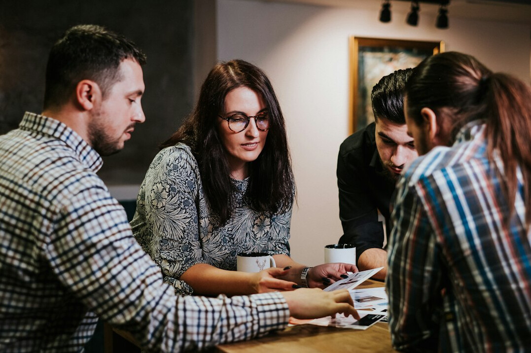 team reviewing business charts
